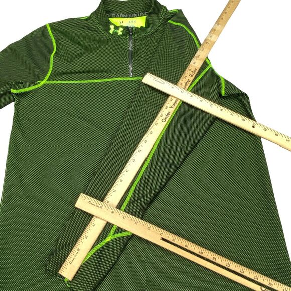 Under armour Activewear Top Men's XL Green ColdGear Skateboarding Quarter Zip - Picture 4 of 16